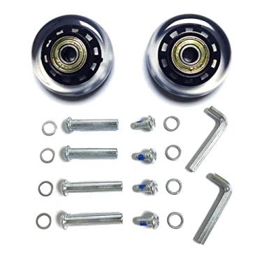 Imagem de LOTOWELZON 2 rodas de substituição de mala de bagagem, rodas de borracha de skate 50/64/70/75/84/90 mm com 8 mm (0,31") ABEC-7 608ZZ Kits de reparo de rolamentos (preto e transparente, OD45 x 18 mm/1,7 pol. x 0,7)