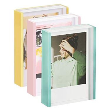 Imagem de Molduras de fotos Polaroid Instax da WINKINE com a versão mais recente, moldura de fotos de acrílico para Instax Mini Film, Molduras de fotos Instax Mini para Fujifilm e Polaroid, Verde+Rosa+Conjunto de molduras Polaroid Amarelo