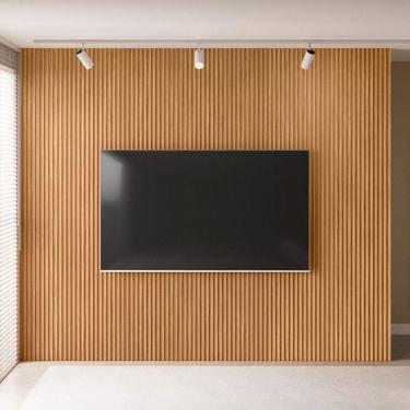 Imagem de Painel para TV Até 90 Polegadas Ripado 100% Mdf Nature Fosco 810010 - Linea Brasil