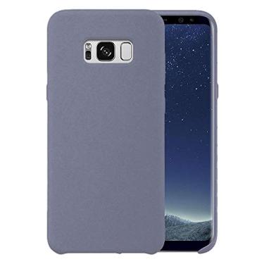 Imagem de Capa de celular de silicone líquido para Samsung Galaxy S8 G950 G950U 5.8/à prova de choque/borracha gel/capa proteção contra quedas cinza concreto