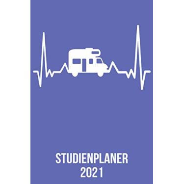 Imagem de Studienplaner 2021: DIN A5 Kalender von 01/2021 - 12/2021 1 Tag = 1 Seite mit großem Tageskalender und großartiger Übersicht. Monatsübersicht, ... / Camping Mobil heartbeat herzschlag