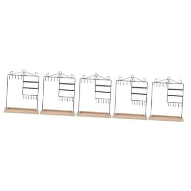 Imagem de 5 peças expositor de joias mostruário colares bandeja de joias suportes de joias expositor de colar suporte de pulseira expositor de joias suporte de brinco de madeira de alta capacidade/1516