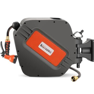 Imagem de Blütezeit Carretel de Mangueira Retrátil para Jardim 1/2'' x 20m, Mangueira de Água de Parede com Bico de 9 Funções, Trava em Qualquer Comprimento | Suporte Giratório de 180° | Recolhimento Automático