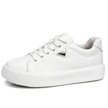 Imagem de Tênis Feminino Pegada Flatform em Couro Branco - 36