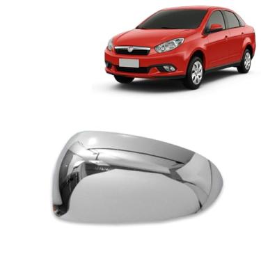Imagem de Aplique Cromado para Capa Retrovisor Fiat Grand Siena 2013 2014 2015 2016 2017 2018 2019 2020 2021 Palio G5 2012 2013 2014 2015 2016 2017 2018 Mobi 2016 2017 2018 2019 2020 2021 - LE
