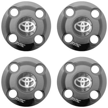 Imagem de 4Un Calota Centro Roda Corolla Fielder Preto Fosco Com Logo