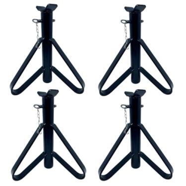 Imagem de 4 Cavaletes Para Carro 2 Toneladas Preguiça Automóvel Apoio Automotivo (Preto)