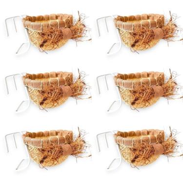 Imagem de 6 Ninho De Juta Corda Sisal Canário Sabiá Pássaros Pequenos
