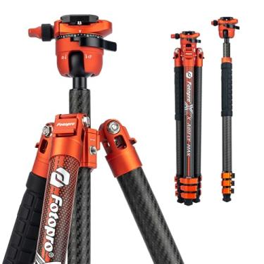 Imagem de Fotopro Tripé X-AIRFLY Max de fibra de carbono de 65,4 polegadas com trava flip lock sem esforço, monopé, leve, estável, expansível 1,4 kg, tripé de câmera profissional portátil para DSLR com carga de