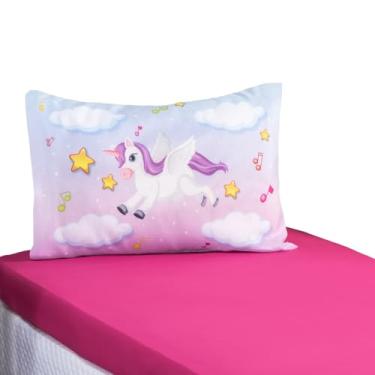 Imagem de Jogo Lençol Cama Solteiro Infantil Personagens duas peças (Unicornio)