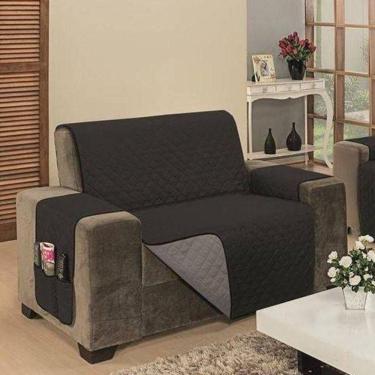 Imagem de Protetor De Sofá Dupla Face Impermeável Mr 2 E 3 Lugares - Preto-cinza