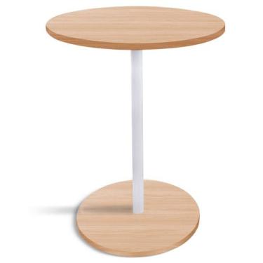 Imagem de Mesa de Canto Lateral Alta Redonda para Sala Albany - Branca Jade - Ge