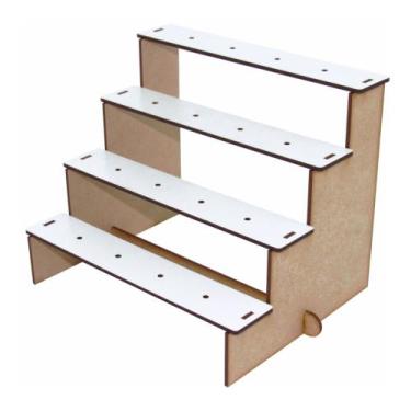 Imagem de Porta Pirulito Doces Escadinha Linha Premium - Mdf Branco - Modernarte