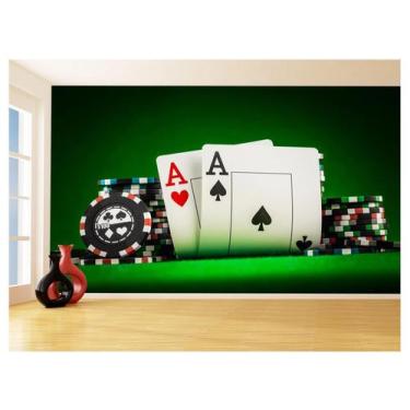 Imagem de Papel De Parede 3D Salão De Jogos Cartas Poker 3,5M Jcs65 - Você Decor