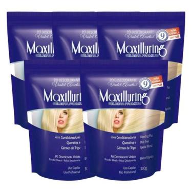 Imagem de Kit 5 Pó Descolorante Ametista Profissional Violeta 9 Tons Efeito Rápi