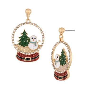 Imagem de Brincos pendentes de Natal para mulheres | Brincos de guirlanda de Papai Noel com urso de árvore de Natal | Acessório de Natal para presentes festivos, Sem pedra preciosa