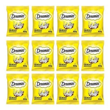 Imagem de Combo Com 12 Petisco Dreamies Queijo Para Gatos Adultos 40gr