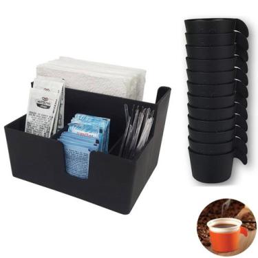 Imagem de Organizador Sachês De Mesa Guardanapos Açúcar Mexedor E 12 Porta Copos