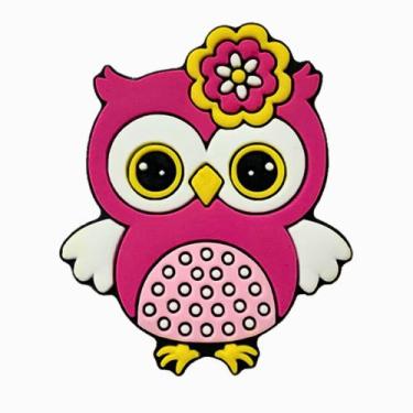 Imagem de Aplique Kit 10 Peças Coruja Rosa Emborrachado - RAE