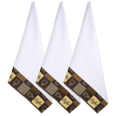 Imagem de Pano de prato café kit 3 peças - Recanto da Costura