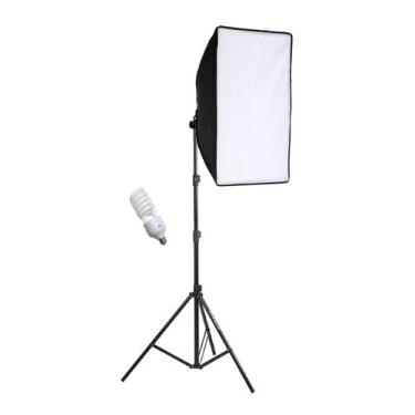 Imagem de Kit Iluminação de Estúdio com Softbox 50x70 Lâmpada 150W 220v e Tripé 