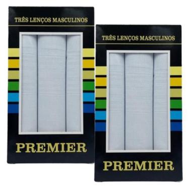 Imagem de Kit 6 lenços de bolso masculino premier 39 cm x 39 cm, 344, Branco, Br