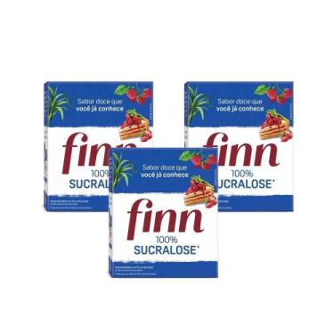 Imagem de Adoçante Finn Pó Sucralose C/50 Envelopes Pequenos Kit 3