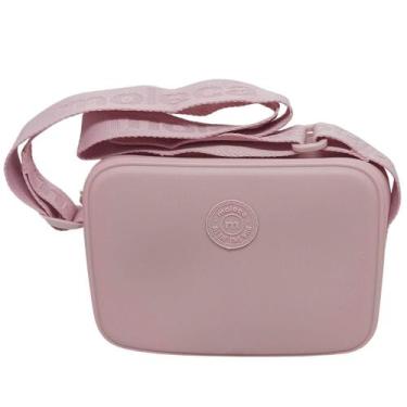 Imagem de Bolsa Transversal Moleca Gorgurão Feminina Ajustável, Rosa escuro