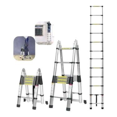 Imagem de Escada Telescópica Multifuncional 16 Degraus 5M Alumínio - Nakasaki