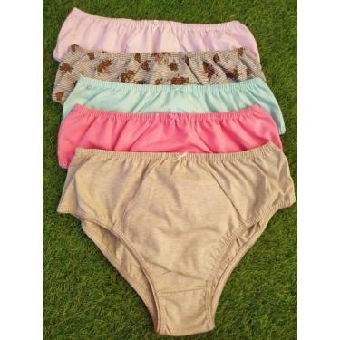 Imagem de Calcinhas Senhora Feminina Kit 5 Tanga Calçola Algodão Cotton Reforçad