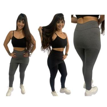 Imagem de Calça legging feminina cós alto saia tapa bumbum TB moda fitness, Pret