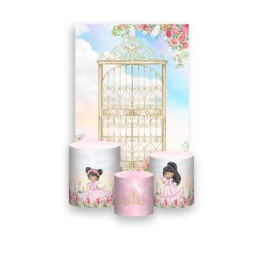 Imagem de Painel De Festa Vertical 1,50 x 2,20 + Trio De Capas Cilindro - Jardim