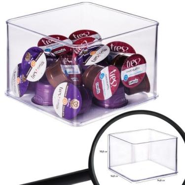 Imagem de Organizador de plástico acrílico 14,6 x 14,6 x 10,6 cm H2 Plasutil ref