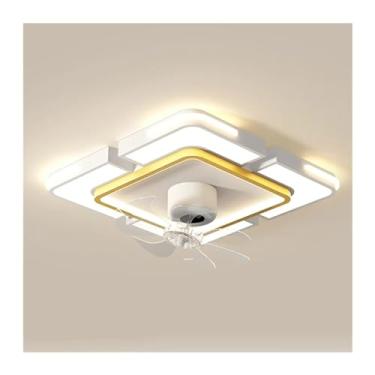 Imagem de Luzes de teto Lâmpadas de teto modernas Ventilador de teto dobrável para quarto Ventilador de teto com luz LED e controle Lâmpada de teto compatível com iluminação de sala de estar, luzes de