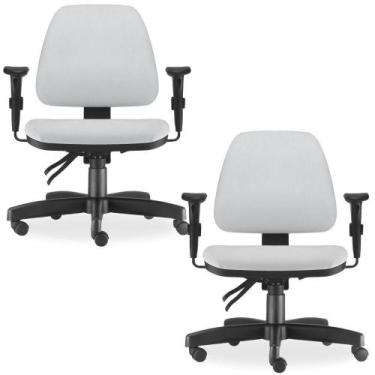 Imagem de Kit 02 Cadeiras Giratória Executiva Ergonômica Sky L02 Material Sintét