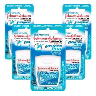Imagem de Kit 5 Fio Dental Regular Reach Expansion Plus Johnson's 50m