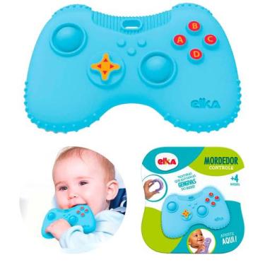 Imagem de Mordedor Bebe Massageador De Gengiva Video Game Azul Elka Brinquedos