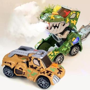 Imagem de Carro Dinossauro Transforme Robô Solta Fumaça Com Luz E Música - Toy K