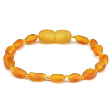 Imagem de Pulseira / tornozeleira de âmbar bebê olive mel rústico - 14 cm - Âmba