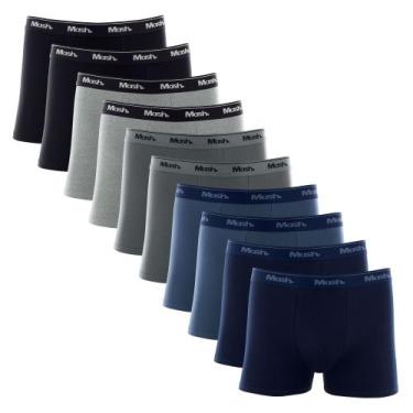 Imagem de Kit 10 Cueca Mash Box Boxer Cotton Algodão Original, St03, 2 pretas, 2