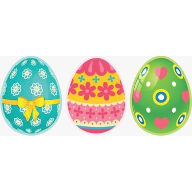 Imagem de Kit Display de Mesa 6 Peças Para Festa Ovos de Páscoa MDF - Juju Brasi