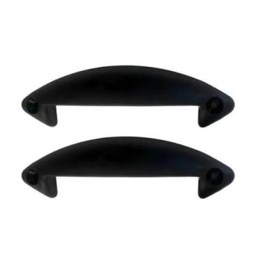 Imagem de Puxador De Cama Box Baú Preto (1 Par) 2 Unid C Parafusos - RB ACESSÓRI