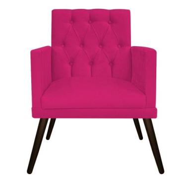 Imagem de Poltrona Decorativa Fernanda Pés Palito Tabaco Sala de Espera Recepção