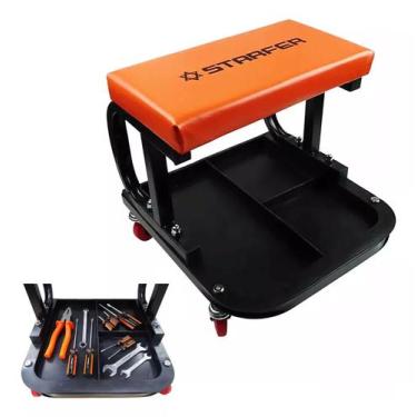 Imagem de Banqueta Banco Fixo P/ Mecânico Oficina - Capacidade 136kg - Starfer