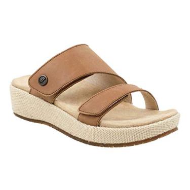Imagem de REVITALIGN Sandália feminina estilo cunha, Marrom, 41