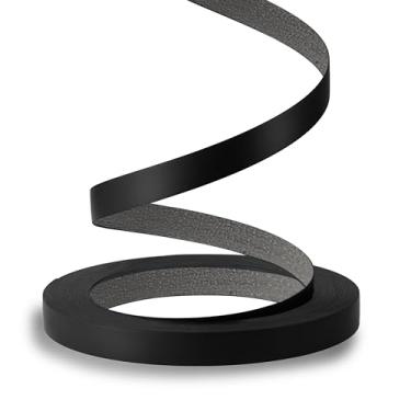 Imagem de ZYJT Faixa de borda de PVC, rolo de 1,27 cm x 7,6 m de borda preta folheada borda flexível pré-colada, faixa de fita com adesivo hot melt, fácil aplicação para móveis de reparo de armários