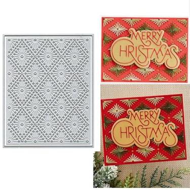 Imagem de Cortes de metal com moldura de diamante costurado, molde de corte de diamante costurado de Natal, estêncil, faça você mesmo, cartões de scrapbook, decoração de papel em relevo para fazer cartões,