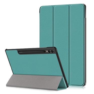 Imagem de Xuanbeier Capa para Samsung Galaxy Tab S10/S9 FE Plus 31.5 cm (SM-X610/X616)/S9 Plus 31.5 cm (X810/X816B/X818U), capa protetora rígida fina com função de despertar/hibernar automaticamente, verde