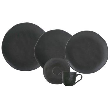 Imagem de Aparelho De Jantar 30 Peças Orgânico Preto Matte Porto Brasil