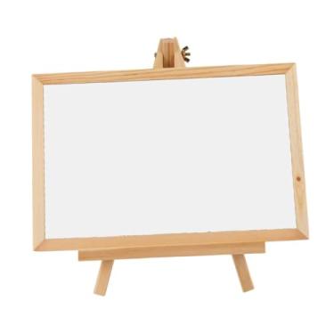 Imagem de Generic Placa de quadro negro de madeira com cavalete, quadro negro compacto para festival de Páscoa, versátil, mesa de menu, Branco